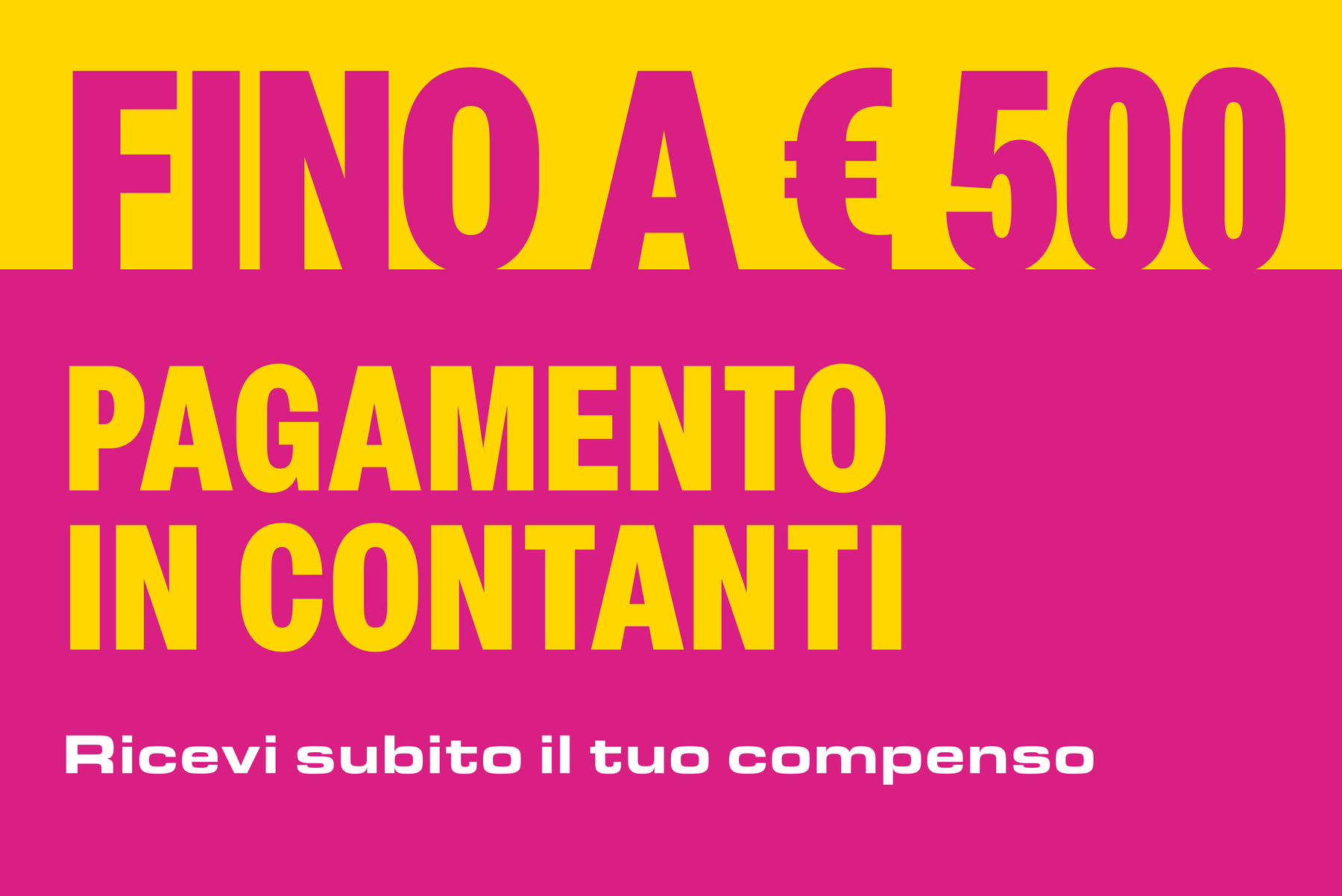 Fino a 500 euro: pagamento in contanti
